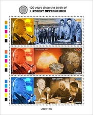 WWII ROBERT OPPENHEIMER Atomic Bomb/Hiroshima/Einstein Stamp Sheet 2024 Liberia