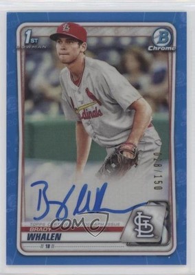 2020 Bowman Chrome Prospect Blue Refractor 28/150 Brady Whalen #CPA-BW Auto 11oq