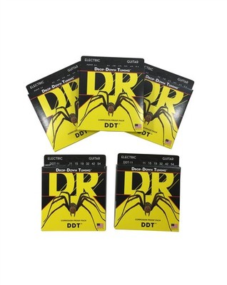 DR Guitar Strings 5 Sets Electric DDT Drop Down Tuning 11-54