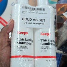 Keeps Thickening Shampoo  Conditioner Set Biotin Saw Palmetto for Men 236 mL