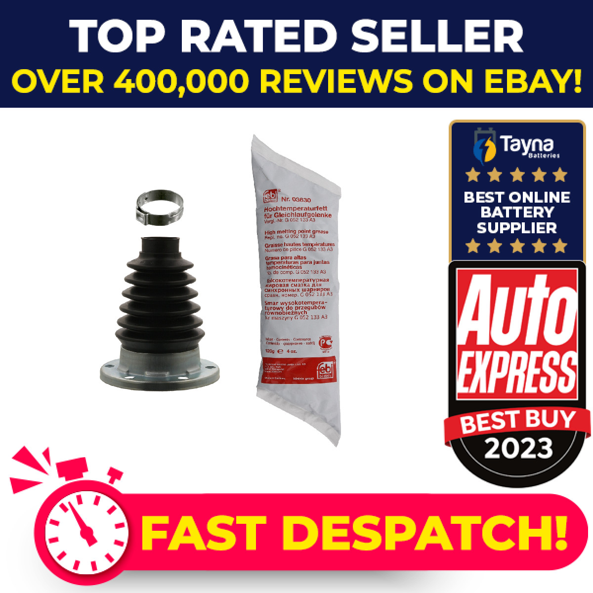 CV Joint Boot fits SKODA FABIA 99 to 22 C.V. Driveshaft Gaiter 1J0498201C Febi