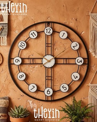 60cm 24'' große leise Wanduhr modern minimalistisch nicht tickend Quarz
