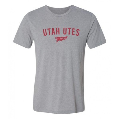 Utah Utes Distressed Year Banner Triblend T-Shirt - Athletic Grey