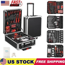 800 PCS Tool Set Mechanics Tool Kit Wrenches Socket w/ Trolley Case Box Organize