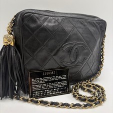 CHANEL Matelasse Diamond Stitch Chain Shoulder Bag Leather USED Auth #S3346