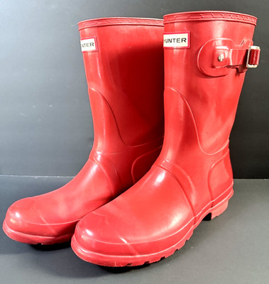 Hunter Womens Original Short Gloss Rain Boots Orange US 9 | EU 40/41 | UK 7