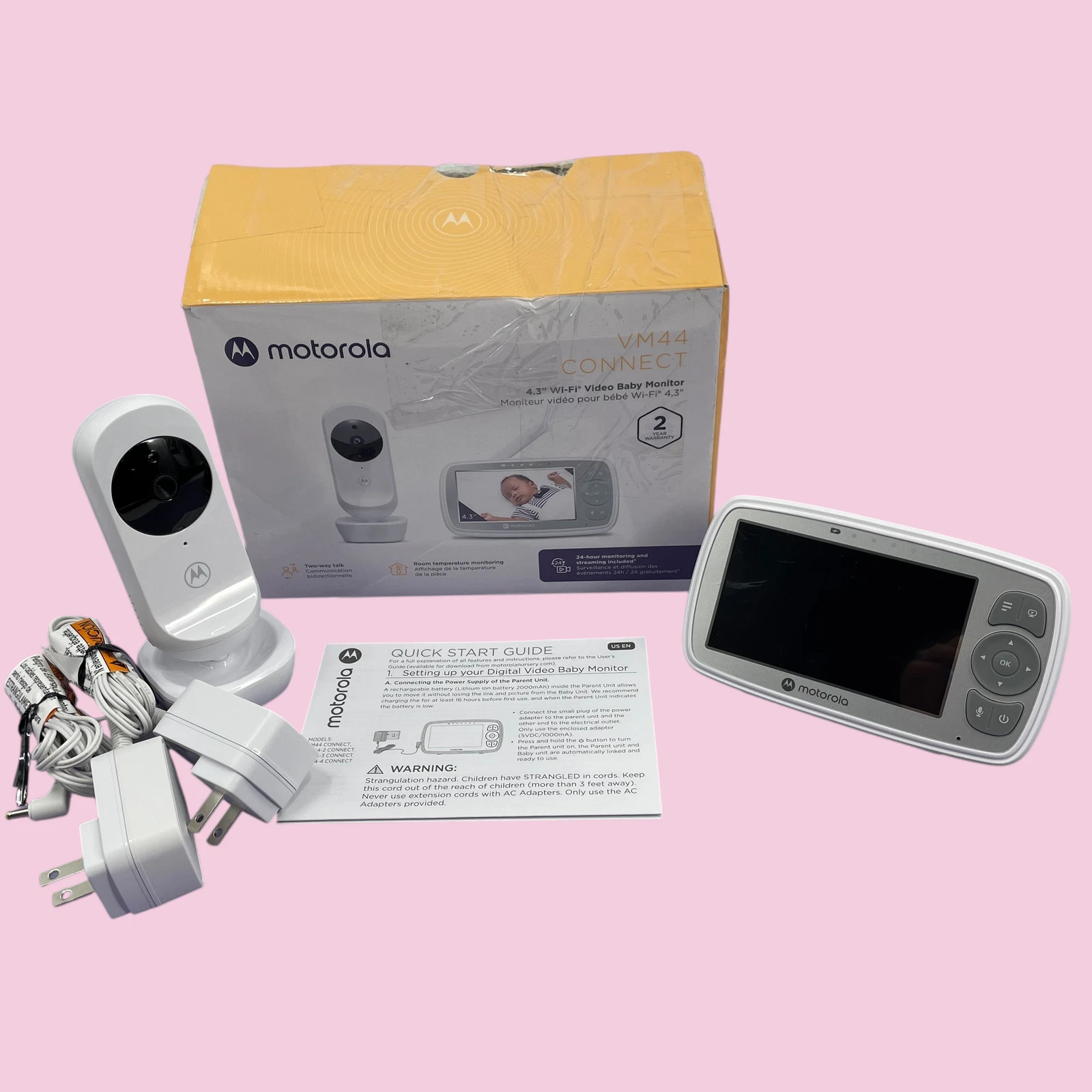 Motorola VM44 4.3" Baby Monitor with WiFi Camera 2-Way Audio #U0958 (TC)
Opens in a new window or ta