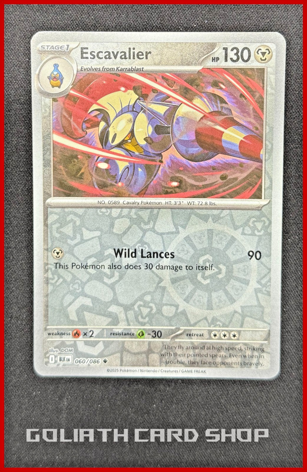 Escavalier 060/086 Reverse Holo - Sv10.5: Black Bolt Pokémon TCG - NM