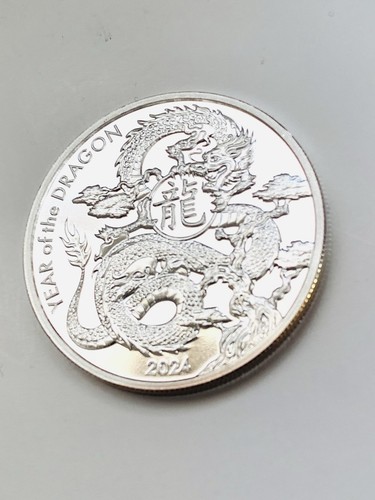 1 oz Silver Round - Asahi 2024 Lunar Year of the Dragon .999 Fine - Picture 2 of 5