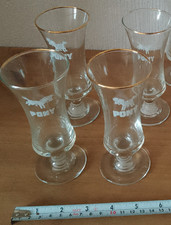 4 Vintage Pony Drinks Glasses With Gilded Rims    [B25]