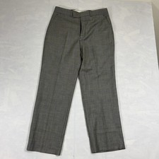 Austin Reed London Windsor Woolens Gray Plaid Wool Dress Pants 32x30