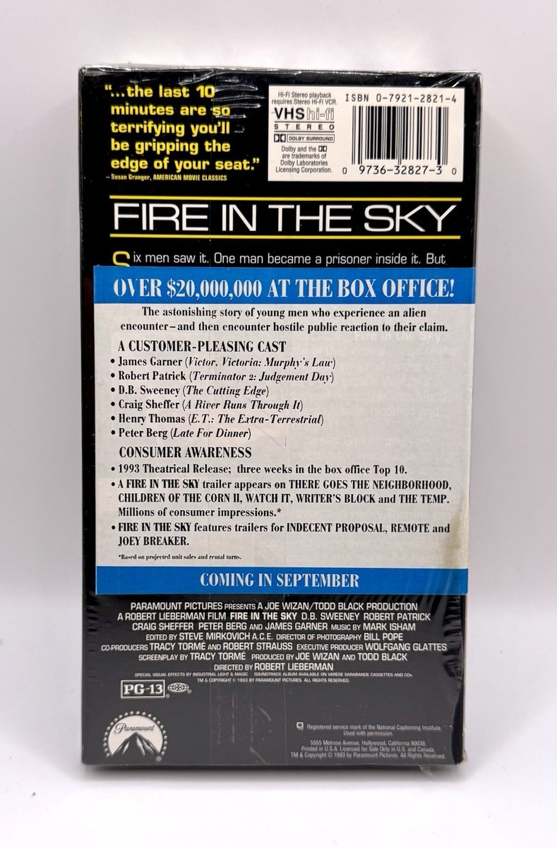 Coming Century　SKY　VHS Buy Fire in the Sky (VHS, 1993) online | eBay