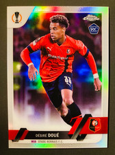 2022-23 Topps Chrome UCC Desire Doue Stade Rennais refractor rookie card RC PSG. rookie card picture