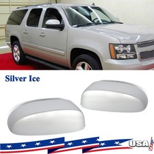 For 2007-2014 Chevrolet Silverado Suburban Tahoe Mirror Covers Caps Silver Ice For 2007-2014 Chevrolet Silverado Suburban Tahoe Mirror Covers Caps Silver Ice