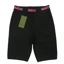 Gucci Logo Rib Technical Jersey Biker Shorts Black M Pre-Owned