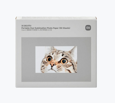  Xiaomi Portable Dye-Sublimation hochglanz Fotopapier 50 Blatt + Tintenpatrone 