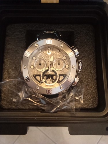 54mm METEORITE Silvertone Bracelet KRAKEN Swiss 8040.N Chrono Invicta Mens Watch - Picture 2 of 9