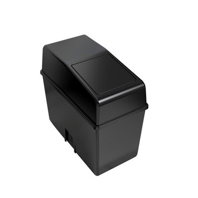 Polcatay Car Trash Can with Lid, 8.2 inches x 7.8 x 3.9 inches, Black 