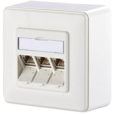 Metz Connect Netzwerkdose Aufputz CAT 6a 3 Port Reinweiß