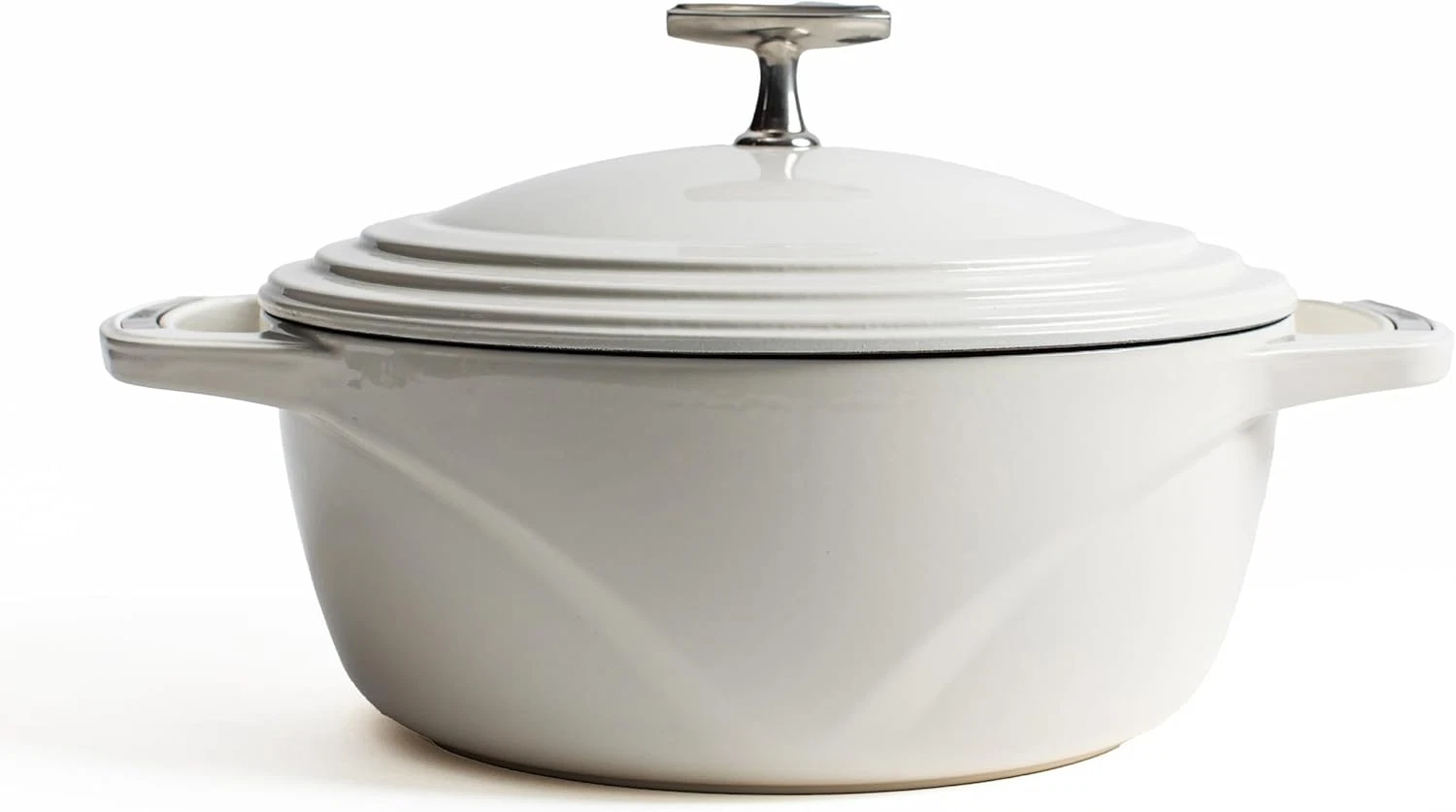USA Made 4.5 Qt. White Enamel Dutch Oven - Perfect for Cooking & Baking