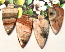 ZZ02306 46x21x5mm 4Pcs Natural Mexico Crazy Lace Agate Arrow Pendant Bead