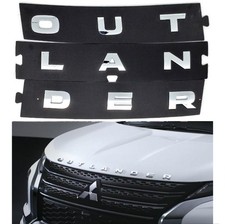Badge Emblem Set Chrome Silver Gloss Black for Outlander Models NEW