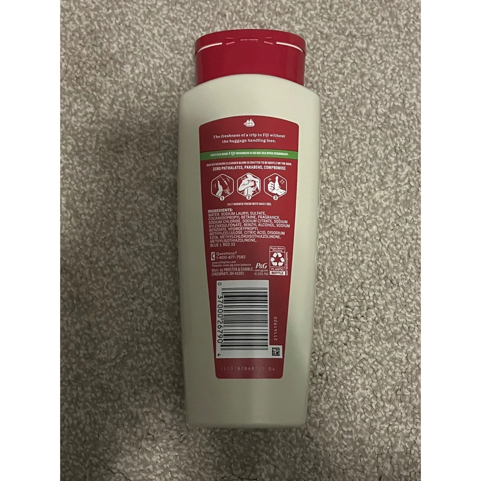 Jabón corporal Old Spice Fiji 16 fl oz aroma a coco palmera hombres limpieza refrescante Foto 4 de 4