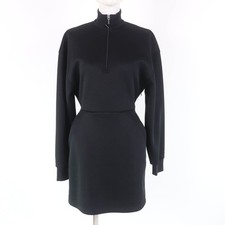 Excellent PRADA dress Jersey with triangle charm black polyester Women 36 P3K43