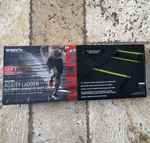 TKO 15 ft Adjustable Agility Ladder Cross Training Gym Black/Green