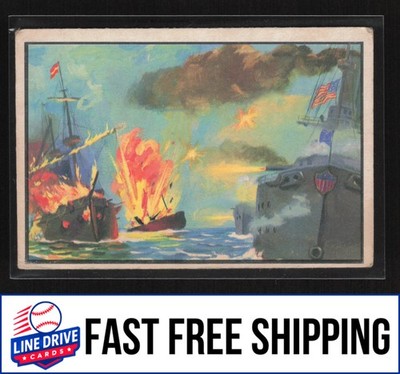 1954 Bowman U.S. Navy Victories (R701-16) #6 Spanish Fleet Destroyed Black Back