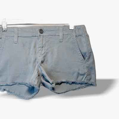 Genetic Denim Jemma Prep Short Misty Light Blue Frayed Hem Size 25 USA