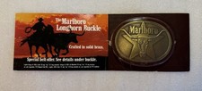 Vintage New Unopened The Marlboro Longhorn Belt Buckle Solid Brass 1987 NOS