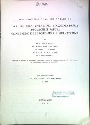 La glandula pineal del pingüino papua (Pygoscelis Papua) contenido de serotonina