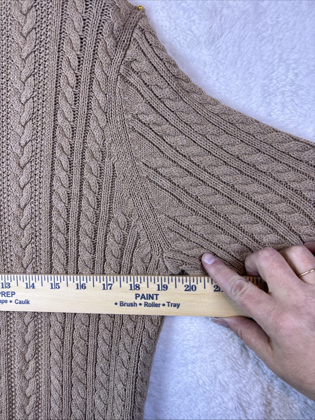 Amazon Essentials Large Tan Cable Knit Turtleneck… - image 9