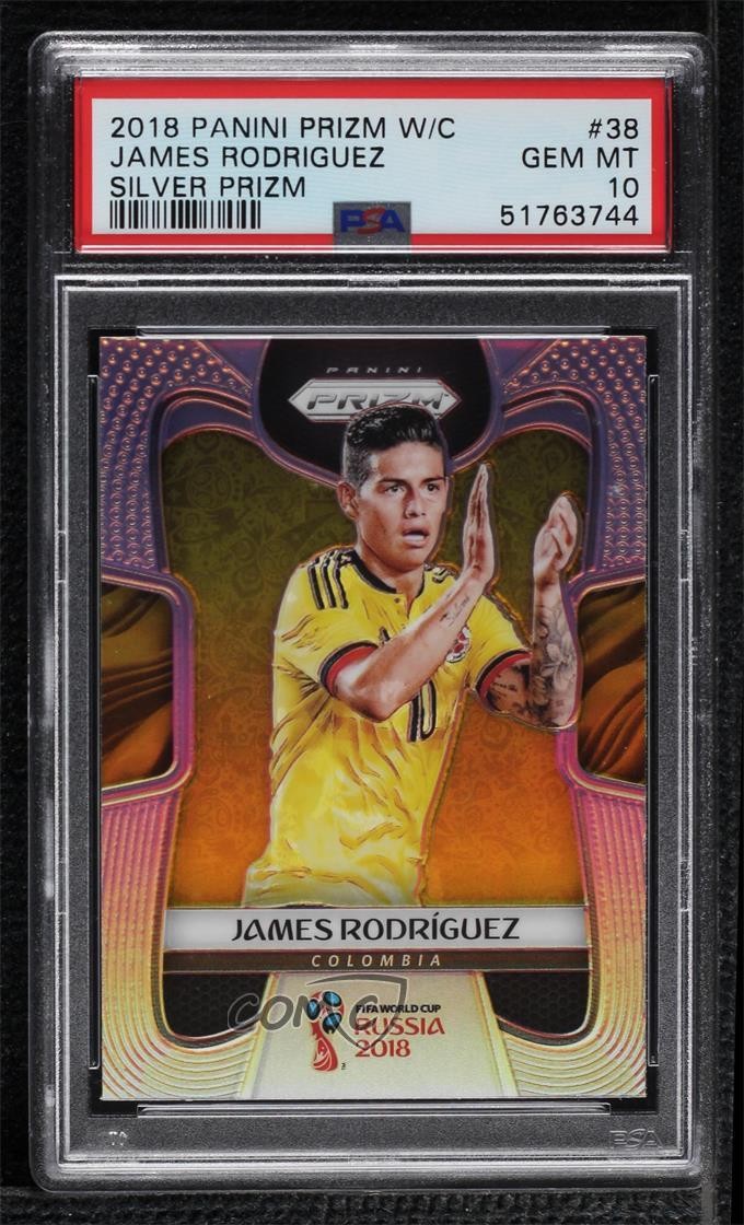 2018 Panini Prizm World Cup Silver Prizm James Rodriguez #38 PSA 10 GEM MT 14rq