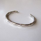 Vtg. Navajo Sterling Silver Twisted Hammered Cable Cuff Bracelet - Sm./Med. Sz. — photo 1