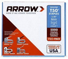 T-50 Staples, 1/4-In., 5000-Pk. - 504IP 0.0041 per staple