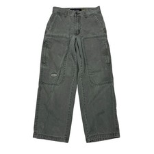 Vintage Levis SilverTab Khaki Cargo Pants Youth L 14 Army Green Wide Leg Skate