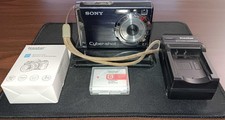 Sony Cyber-shot DSC-W90 8.1MP Digital Camera - Black TESTED 2x Batts Charger