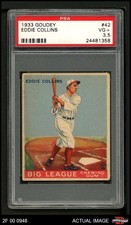 1933 Goudey #42 Eddie Collins Red Sox HOF PSA 3.5 - VG+