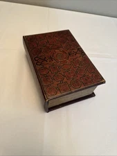 Fake Book Stash Box Faux Leather Velvet Lined 9” X 6” X 3.25” Corner Needs Glued