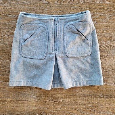 GAP Womens Mini Skirt Light Blue Fleece Front Zip Patch Pockets Size 2