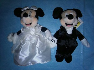mickey and minnie bride and groom plush