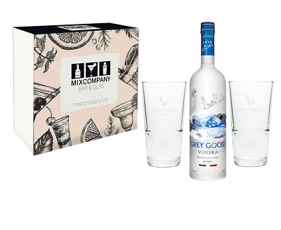 Grey Goose Geschenkset - Grey Goose Vodka 0,7l 700ml (40% Vol) + 2x Longdrink G