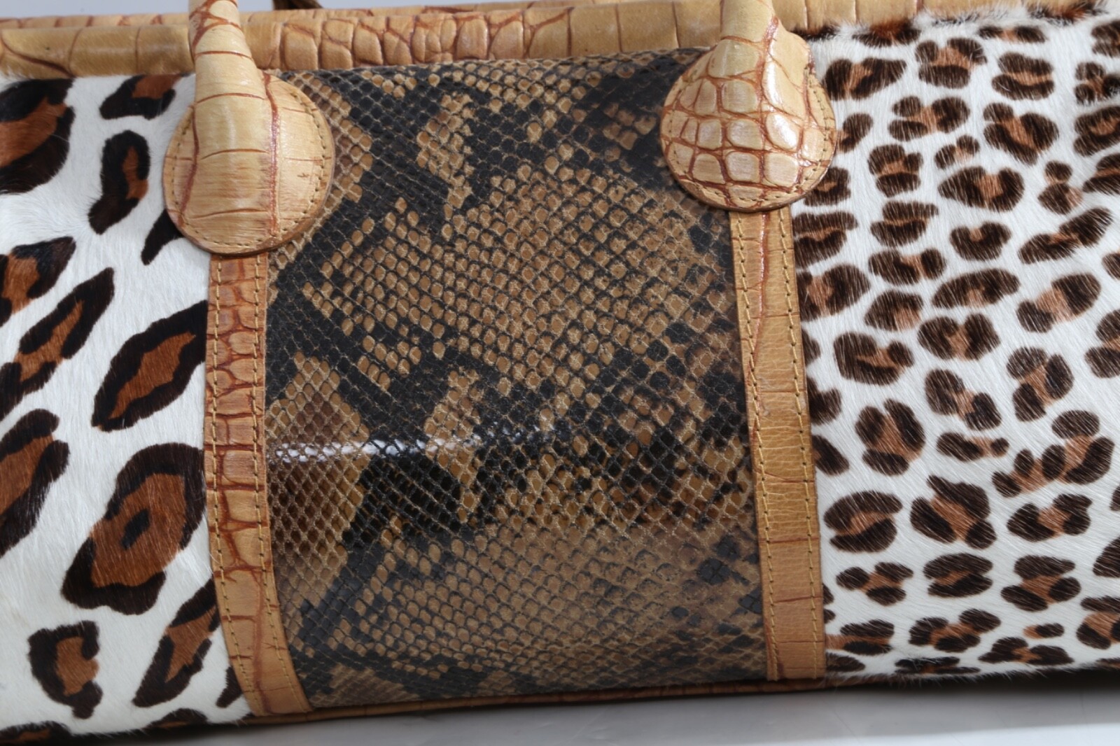 PONY Borsa a tracolla Clever Carriage Company Doctors in pelle leopardata con stampa capelli di cavallo