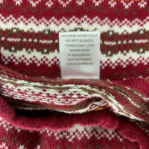 Gymboree Girls Sweater Size 7 Norwegian Winter Pullover Cotton Red Orange White - Picture 7 of 7