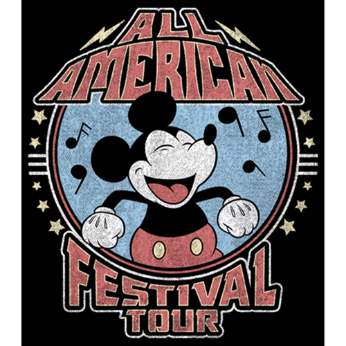 Disney Mickey Mouse All American Festival Tour schwarzer Hoodie (Größe Kinder Small) - Bild 4 von 6