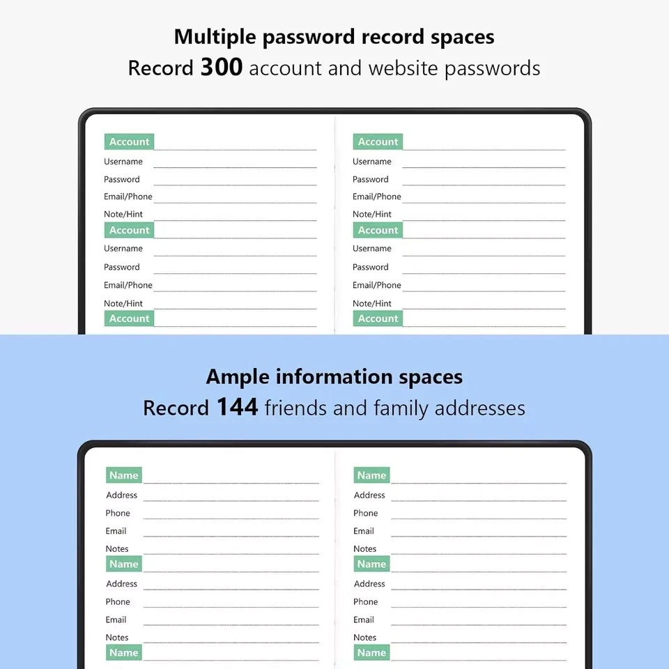 UpUDo Password Book, Hardcover Internet Password Keeper and Telephone Address - Image 2 of 2