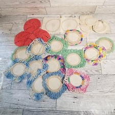 Small Miniature Hand Crafted Crochet Muslin Line ROUNDS CIRCLES Unfinished LOT