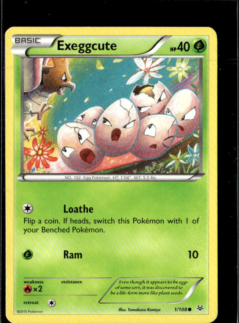 Pokemon Exeggcute 1/108 Roaring Skies Non Holo Common  2 Card Lot